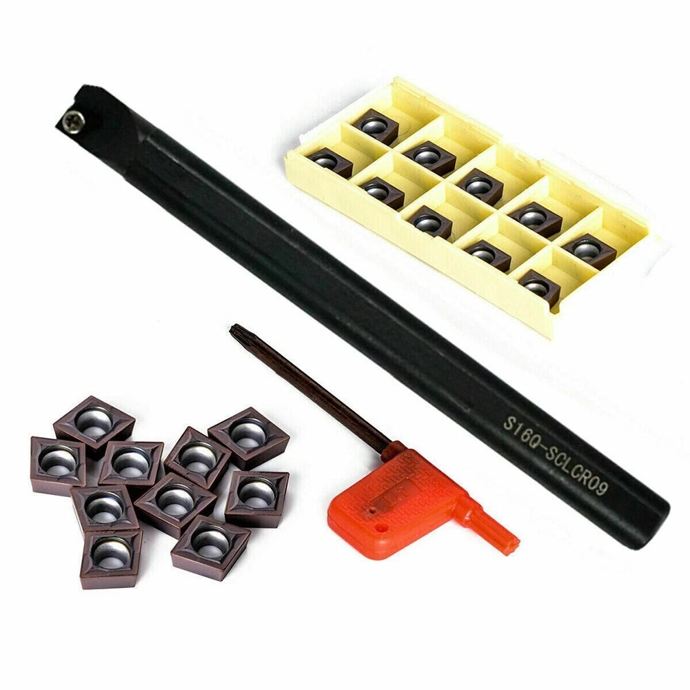 For Lathe Holder Turning Tool 10Pc CCMT09T304 Insert 16mm Boring Bar Accessory