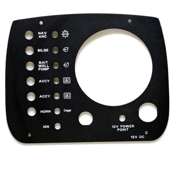 Boat Gauge Breaker Panel - Blank 9 1/4 X 7 1/8 Inch Black Aluminum