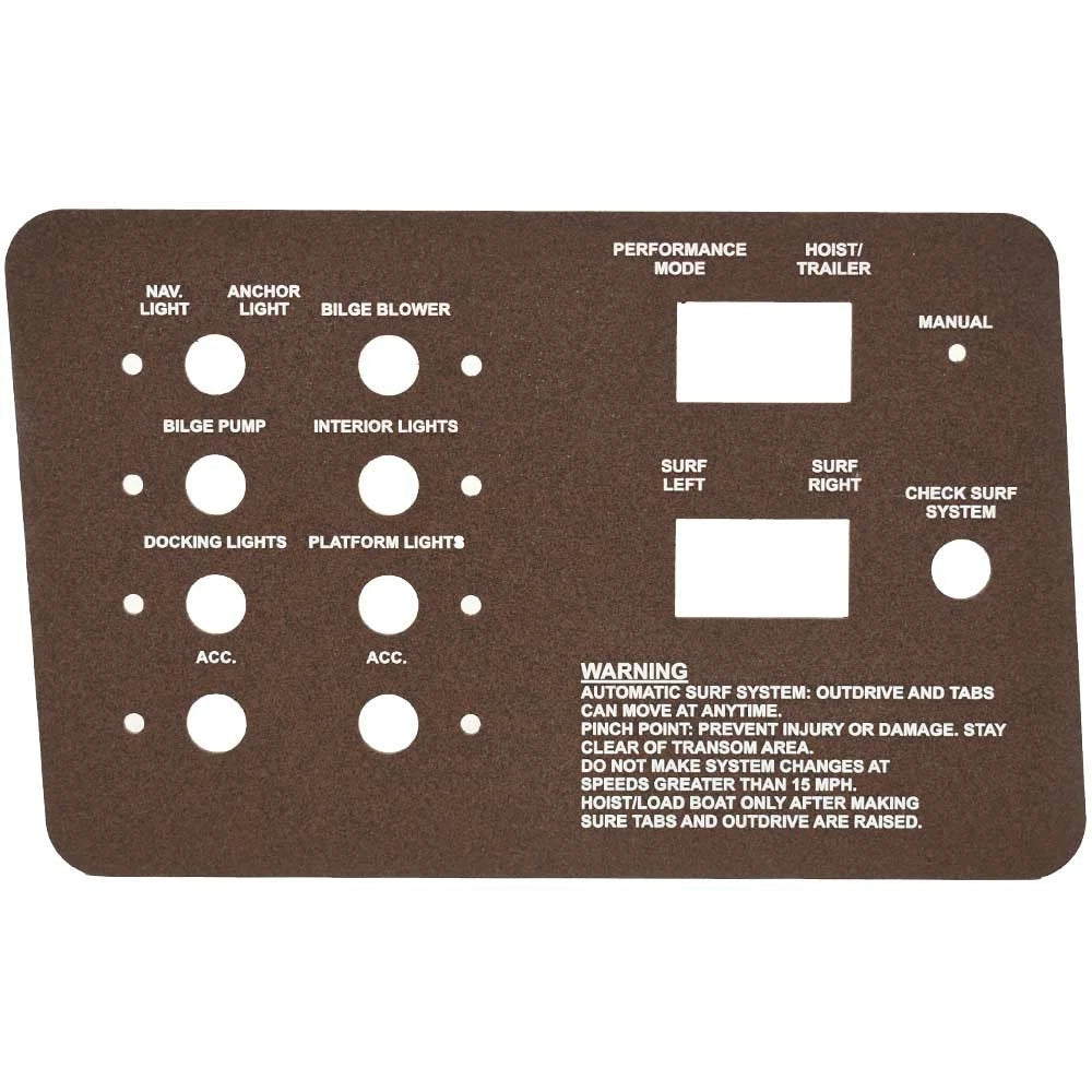 Cobalt Boat Blank Switch Panel 502304WB - Matte Brown Aluminum