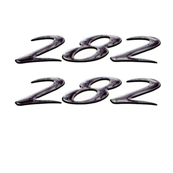 Rinker Boat Decals - 282 Black Gray Vinyl 4 1/4 X 7/8 Inch (pair)