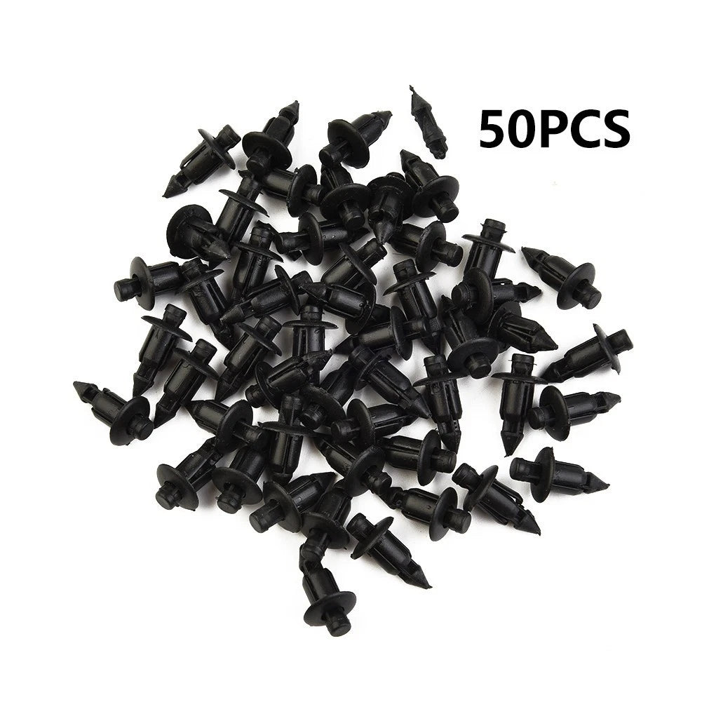 50 Pcs 6mm Motorcycle Fairing Trim Plastic Push Fit Rivet Clips For-Honda-Suzu Ki