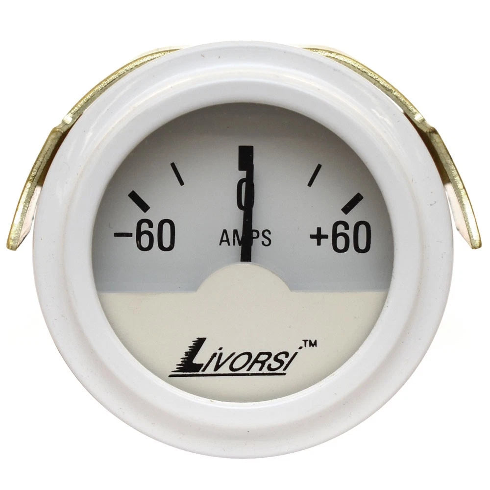 Livorsi Boat Amp Meter Gauge GIAMWW - Baja 2 Inch White