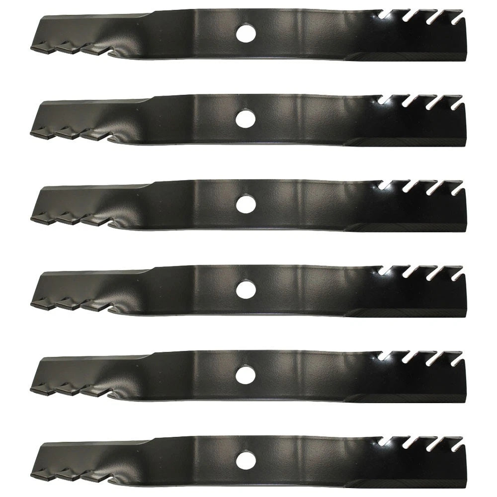 6 Pack: Toothed Mulching Blade Fits John Deere Replaces M128485