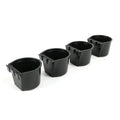 4-Pack - Black Cage Bowls Made of Durable Plastic for Farm Animals and Pets