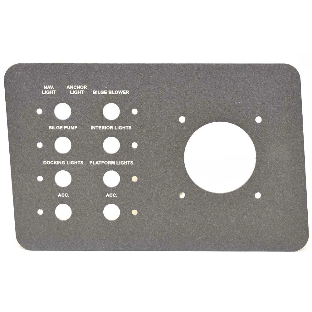 Cobalt Boat Blank Switch Panel 502219SG - Black Aluminum