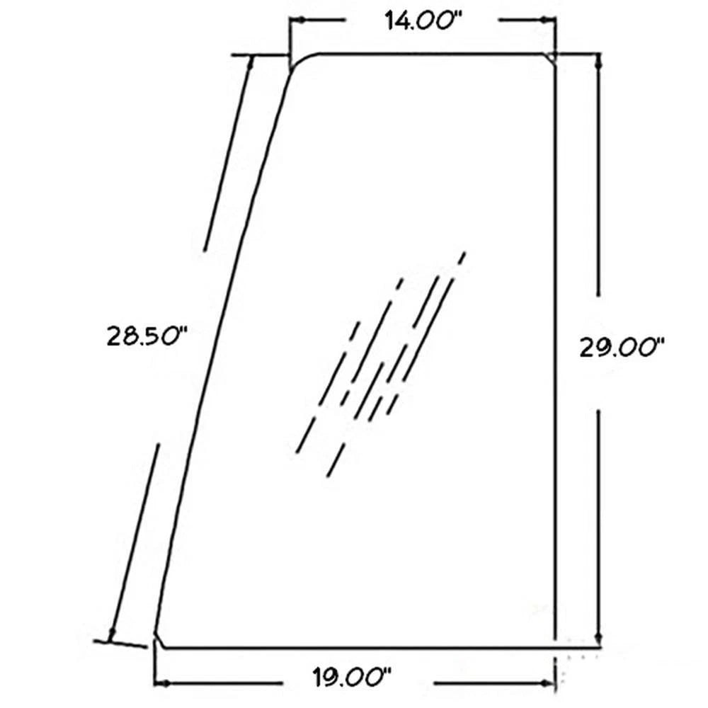 AT183083 Upper Front Door Glass Fits John Deere 110 120 160LC 200LC 230LC +