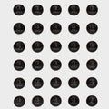 Boat Raised Switch Decals - Dock Light 3/4 Inch Black (set of 30)