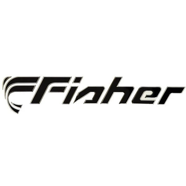 Fisher Boat Raised Emblem Decal Sticker - Black Silver