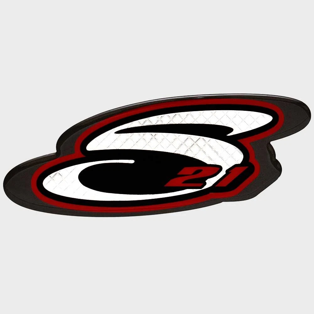 Supreme Boat Raised Decal 152945-01 - S21 Pewter Red Black Silver