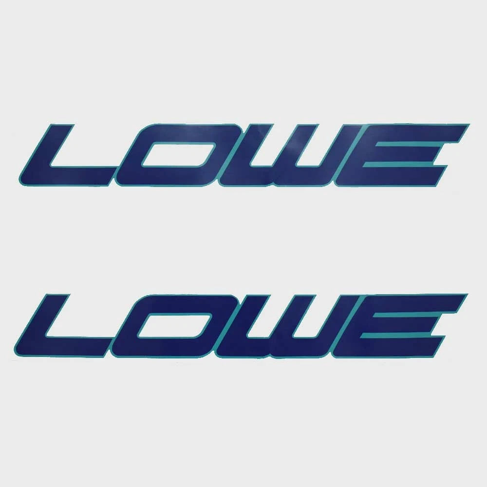 Lowe Boat Brand Decal - Logo Sticker Dark Blue - Teal (pair)