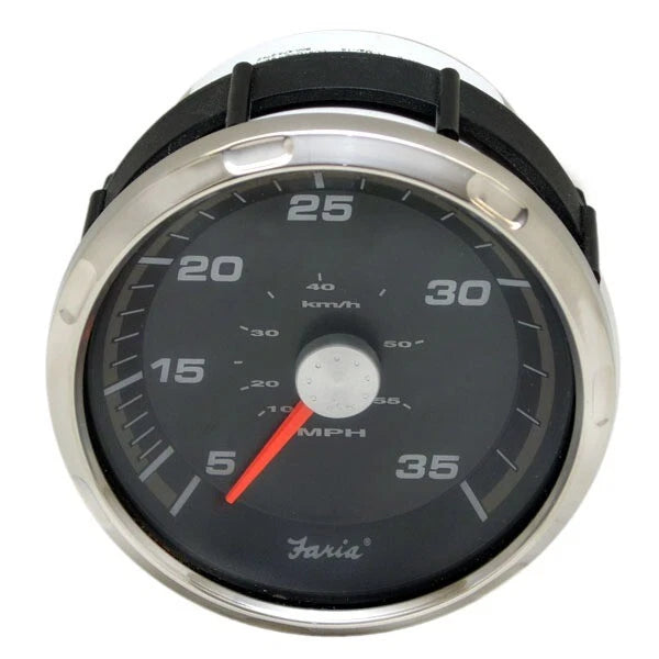 Faria Boat Trolling Speedometer Gauge SEK636A - Pontoon Silver Black 3 1/4 Inch