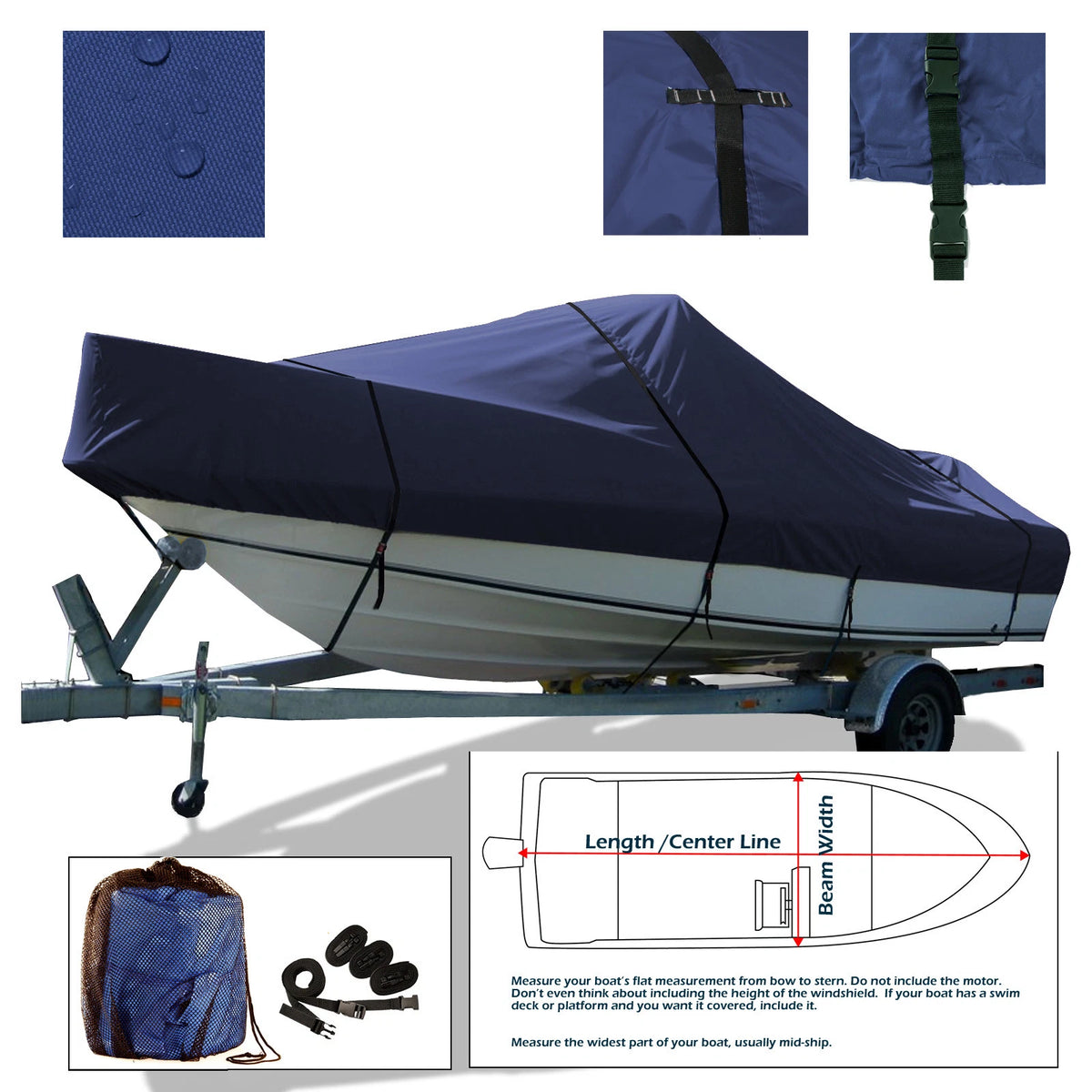 Boston Whaler 190 Montauk with Bow Rail Trailerable Boat Cover 2007-2018 Rainproof