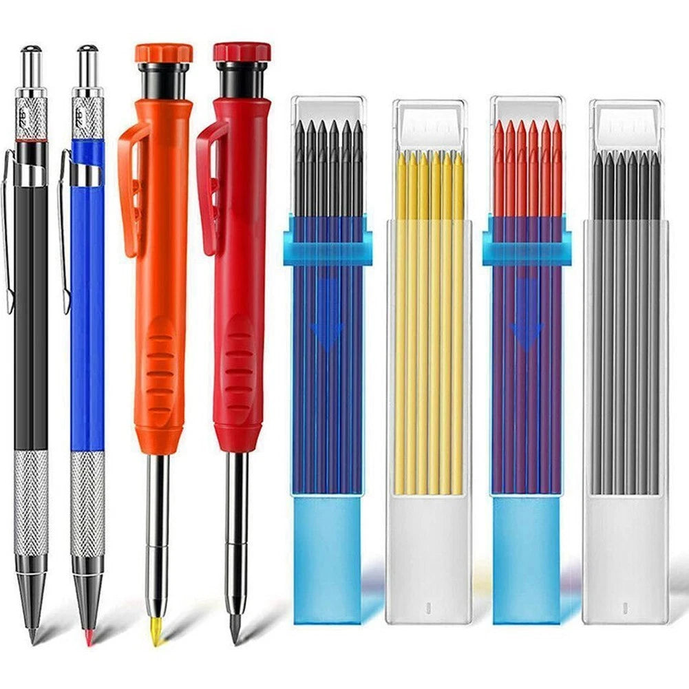 Carpenter Pencil Set Woodworking Deep Hole Mechanical Pencils Marker Tool