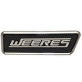 Weeres Boat Backlite Raised Decal - 6 X 2 Inch Silver Black Vinyl