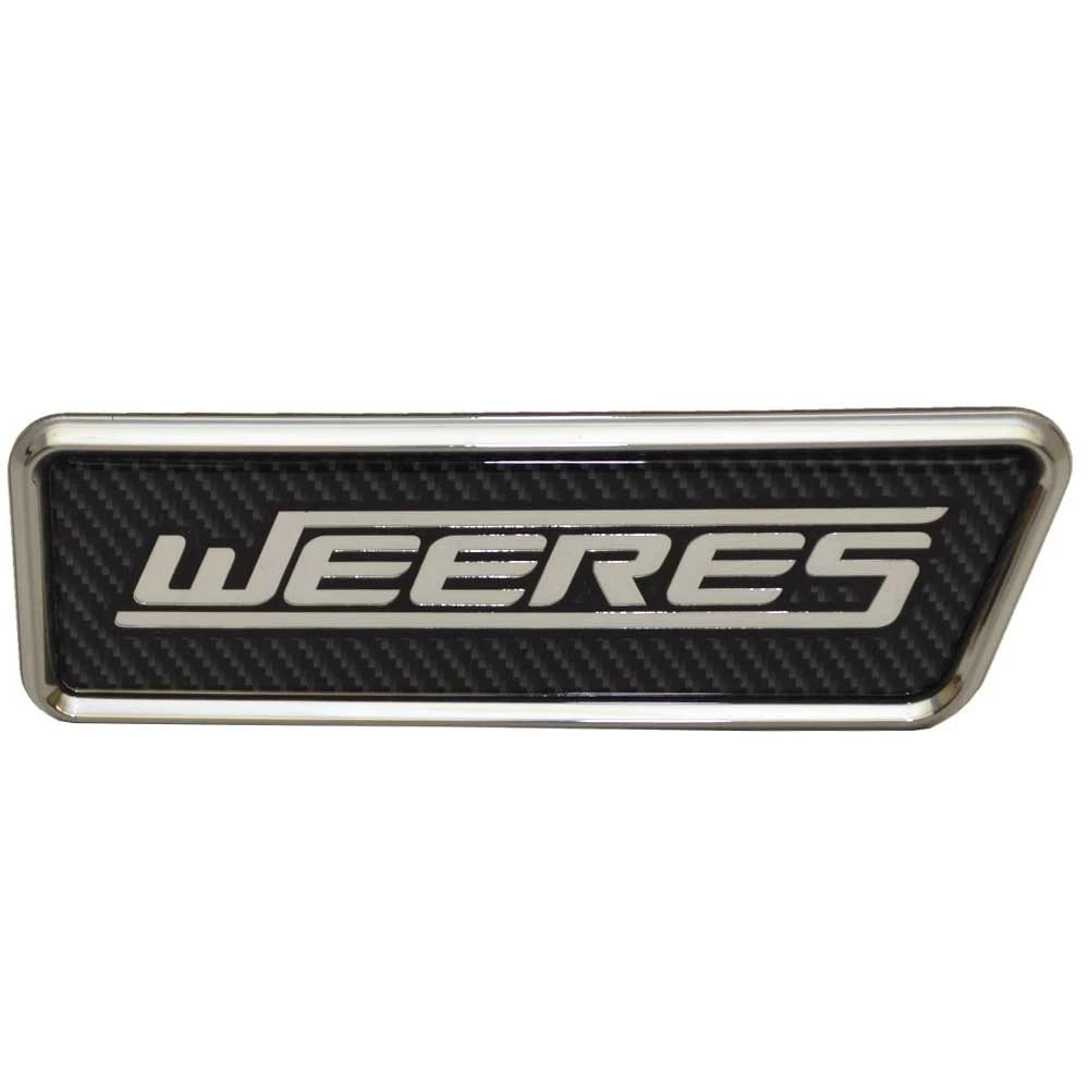 Weeres Boat Backlite Raised Decal - 6 X 2 Inch Silver Black Vinyl