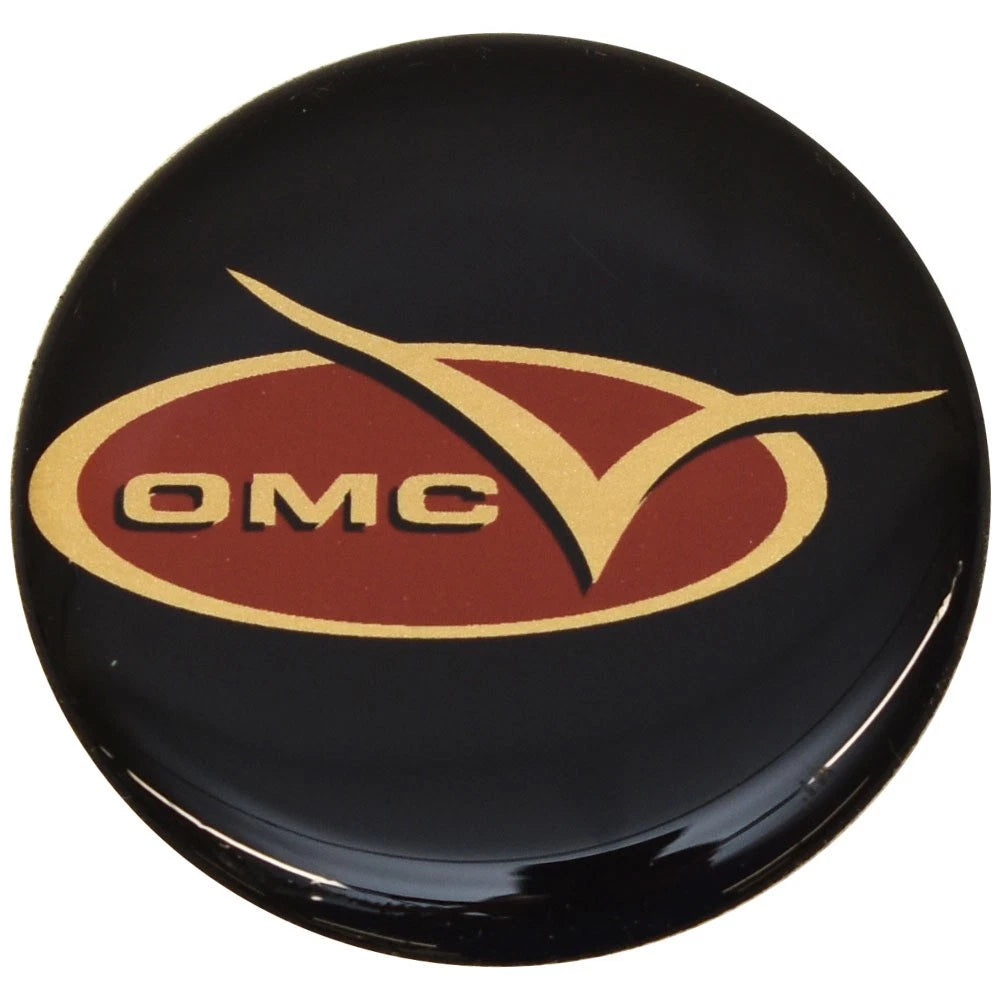 OMC Boat Raised Logo Decal - 2 Inch Black Sticker