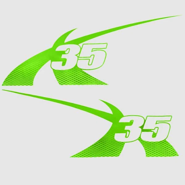 MasterCraft Boat Graphic Decals 7501560 - X35 Green Stickers (set of 2)