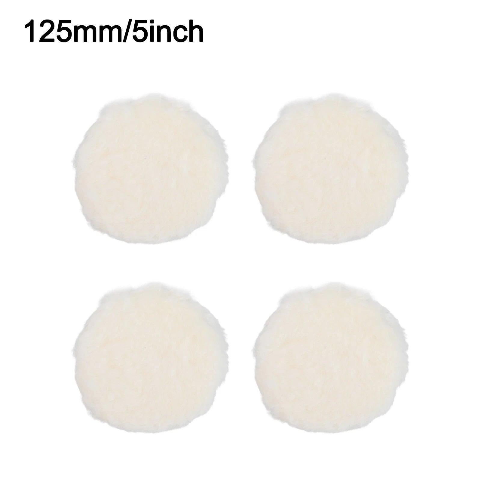 4pcs 125mm Lambswool Polishing Pads for Random Orbital Sander Auto Repair
