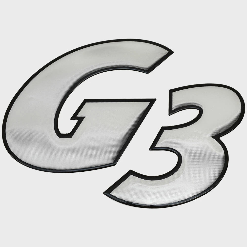 G3 Boat Raised Emblem Decal 73405423 - Logo Black Silver Sticker