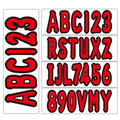 3" Boat Registration Numbers and Letters Sticker Decals Custom DIY Red