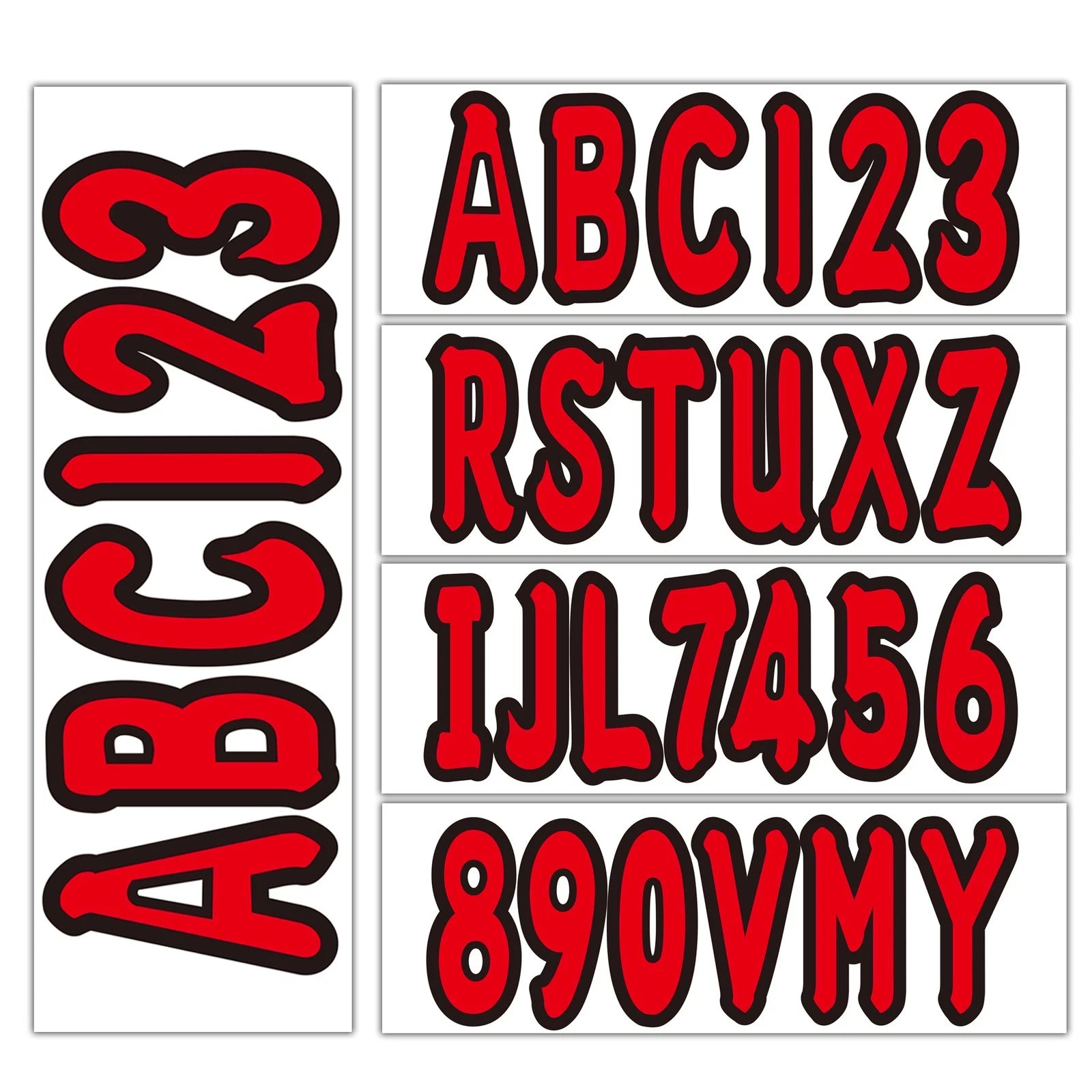 3" Boat Registration Numbers and Letters Sticker Decals Custom DIY Red