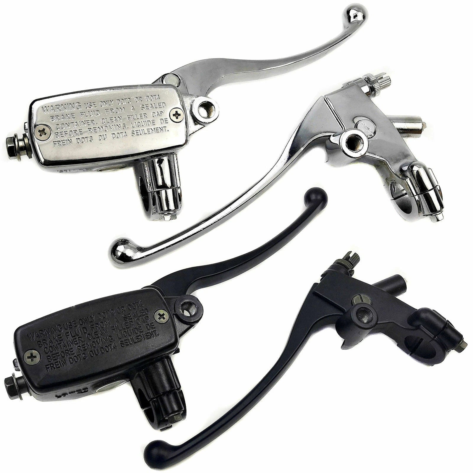 Motorcycle 7/8" Handlebar Brake Master Cylinder Hydraulic Control + Clutch Lever