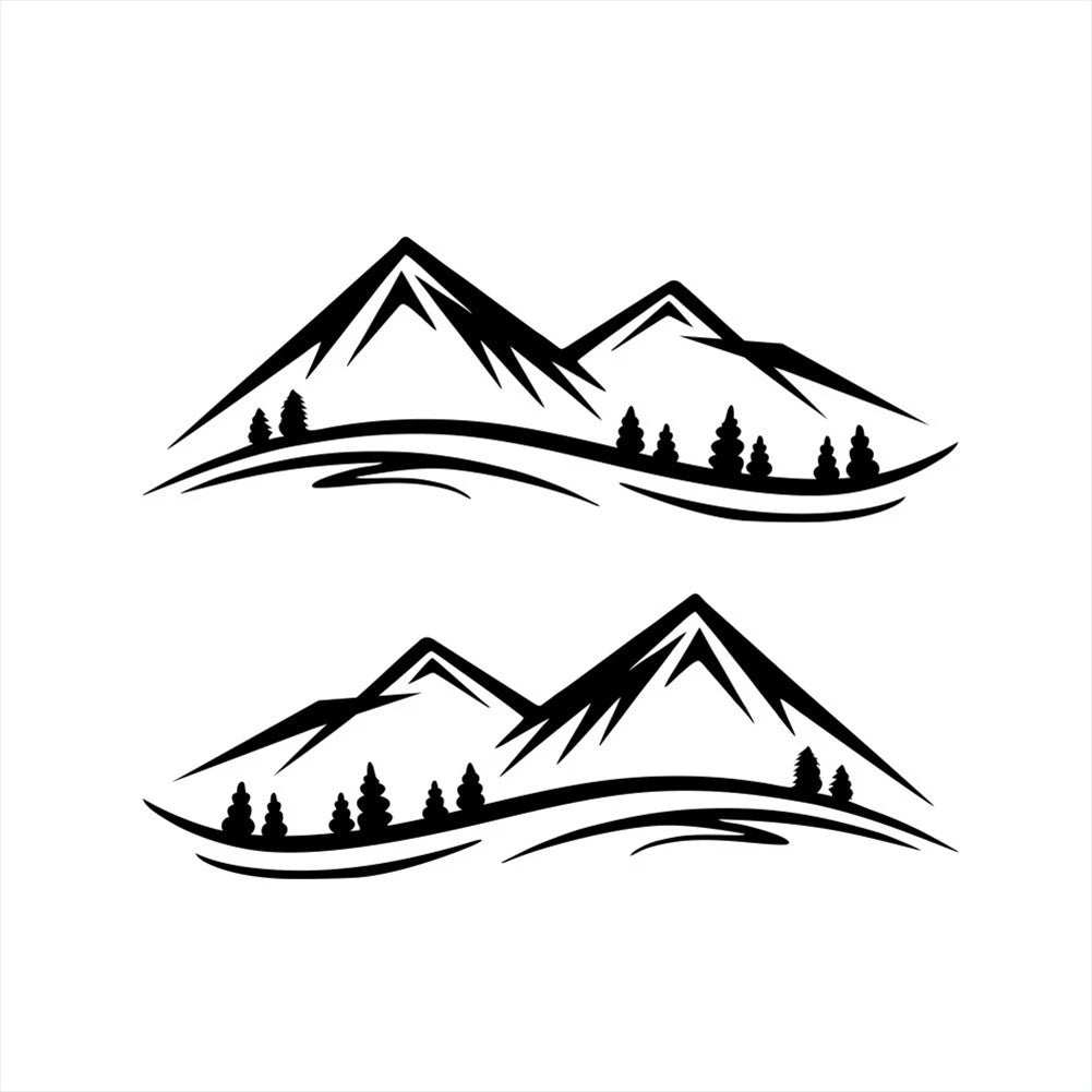 Stickers Waterproof Black Woods Camper Decal Decorative for Body Panel