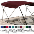 BOAT BIMINI TOP COVER 3 BOW 72"L 46"H 85"-90"W - with BOOT & REAR SUPPORT POLES