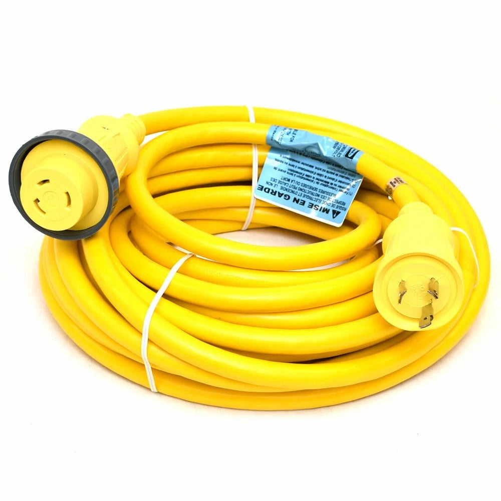 Hubbell Boat Shore Power Cable HBL61CM08LED - LED 30A 50FT Yellow