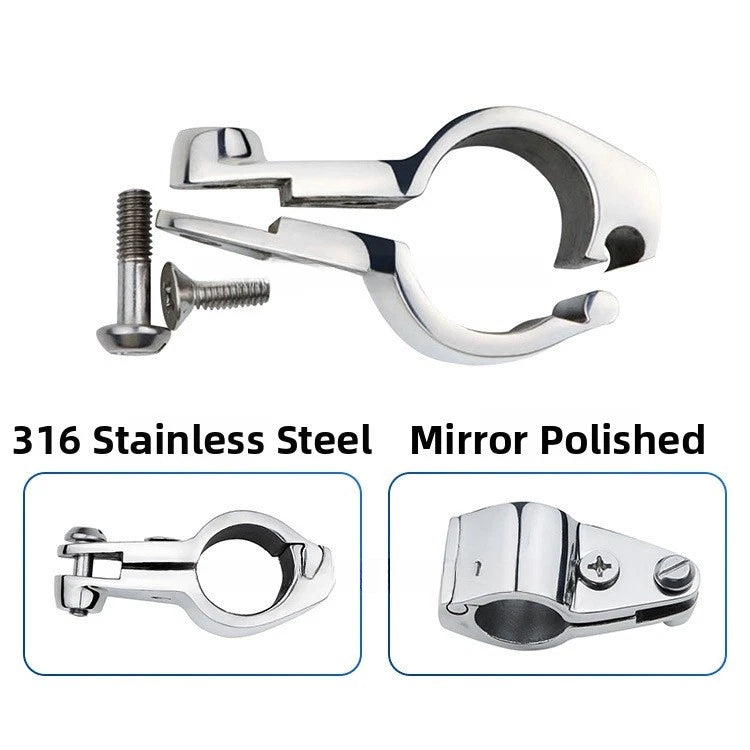316 Stainless Steel 22/25/30/32mm Fitting Boat for Bimini Top Hinged for Marine