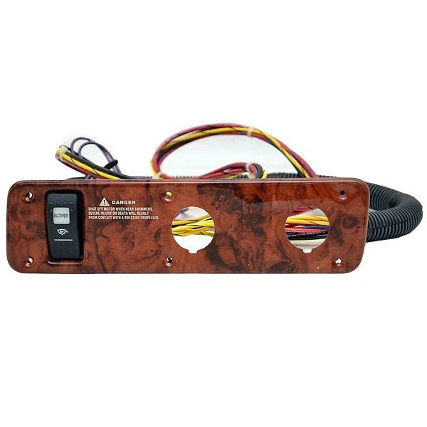 Rinker Boat Switch Panel - 10 7/8 X 2 3/4 Inch Brown Woodgrain