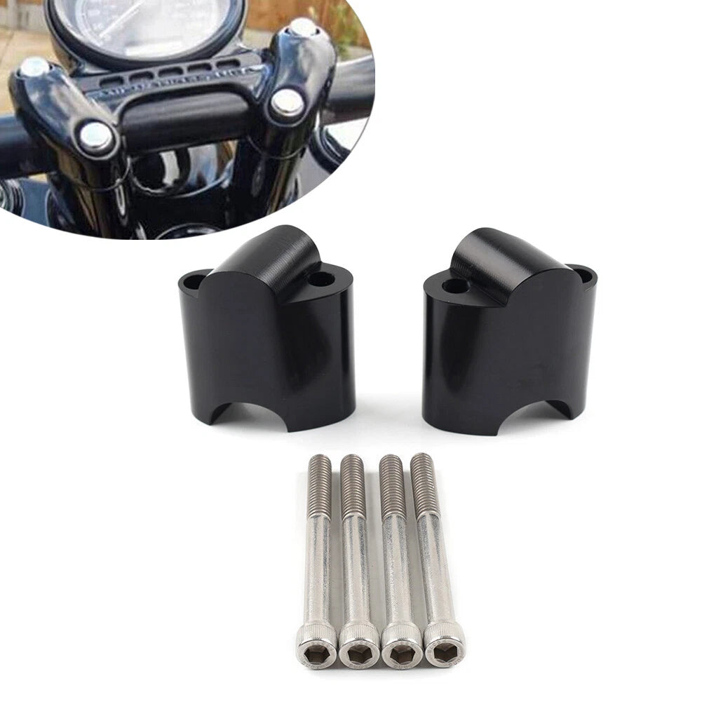 2'' Handlebar Risers Mount Extension Kit Black for Harley Sportster 48 XL1200X