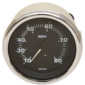Beede Boat Speedometer Gauge 790384 041598 - 4 1/2 Inch Silver Black