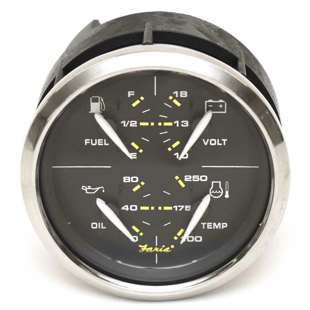 Faria Boat Multifunction Gauge GFC631B - 3 3/8 Inch Kronos Black SS