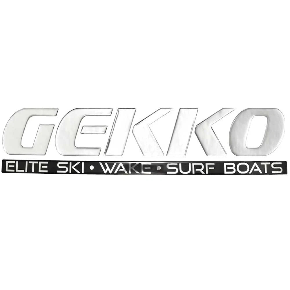 Gekko Boat Raised Logo Decal 8628-1021 - Silver Mirror Sticker
