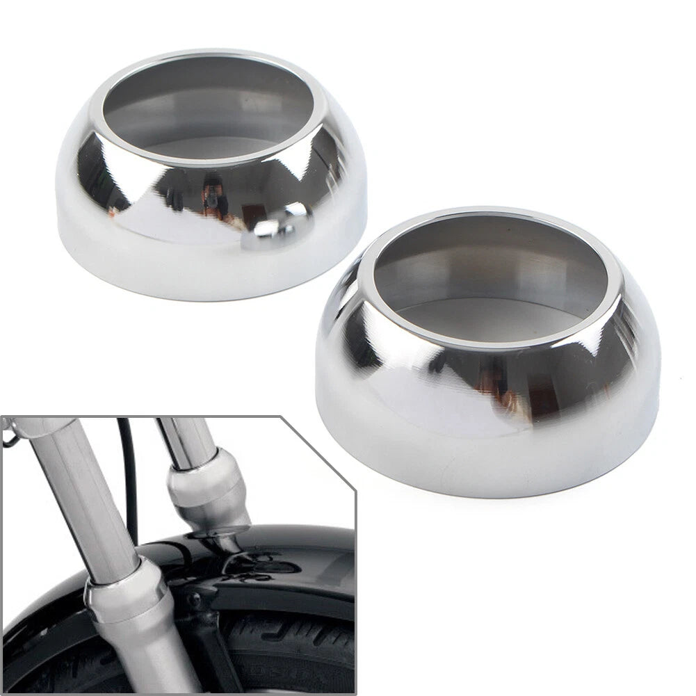 Chrome Front Fork Boot Cap Covers 39mm for Harley Sportster Dyna FXR FXD Us