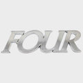 Four Winns Boat Raised Emblem Decal - Silver Plastic Mirror Sticker