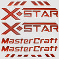 MasterCraft Boat Raised Decals 7501592 - X Star Viper Red (kit)