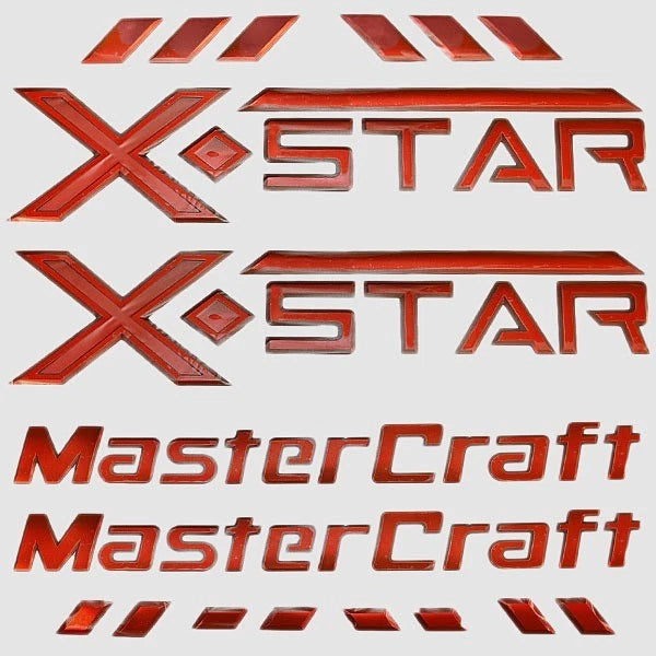 MasterCraft Boat Raised Decals 7501592 - X Star Viper Red (kit)