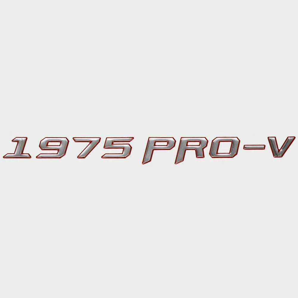 Lund Boat Raised Emblem Decal 2338897 - 1975 Pro-V Red Silver Sticker