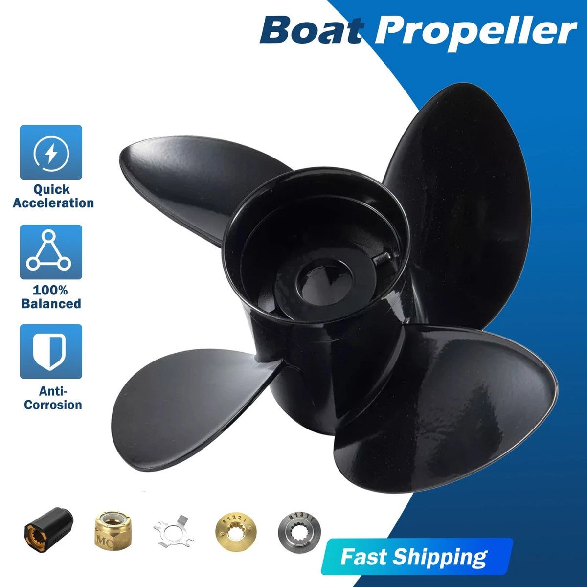 15 X 15 Outboard Propeller Fit Mercury/Mercru Iser Engines 135-300HP 15Tooth,4B