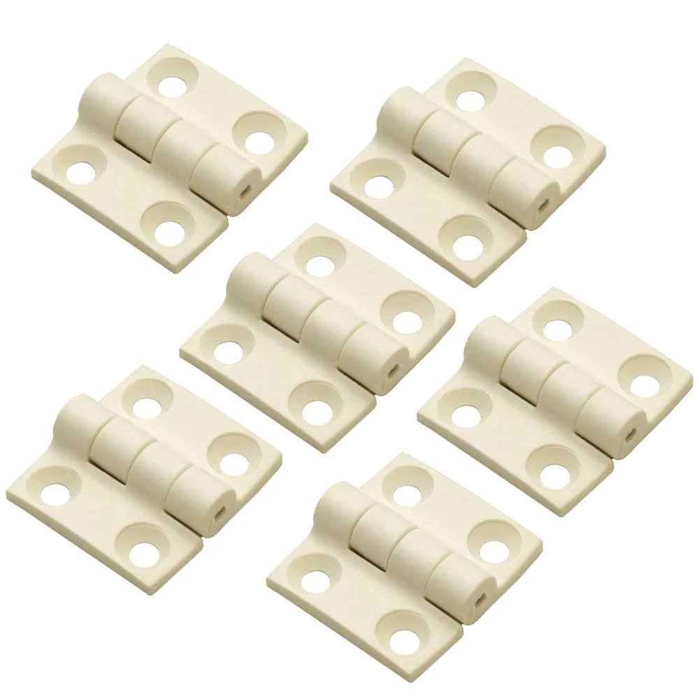 Boat Butt Hinge - 1 1/2 X 1 3/8 Inch Plastic Off-White (set of 6)