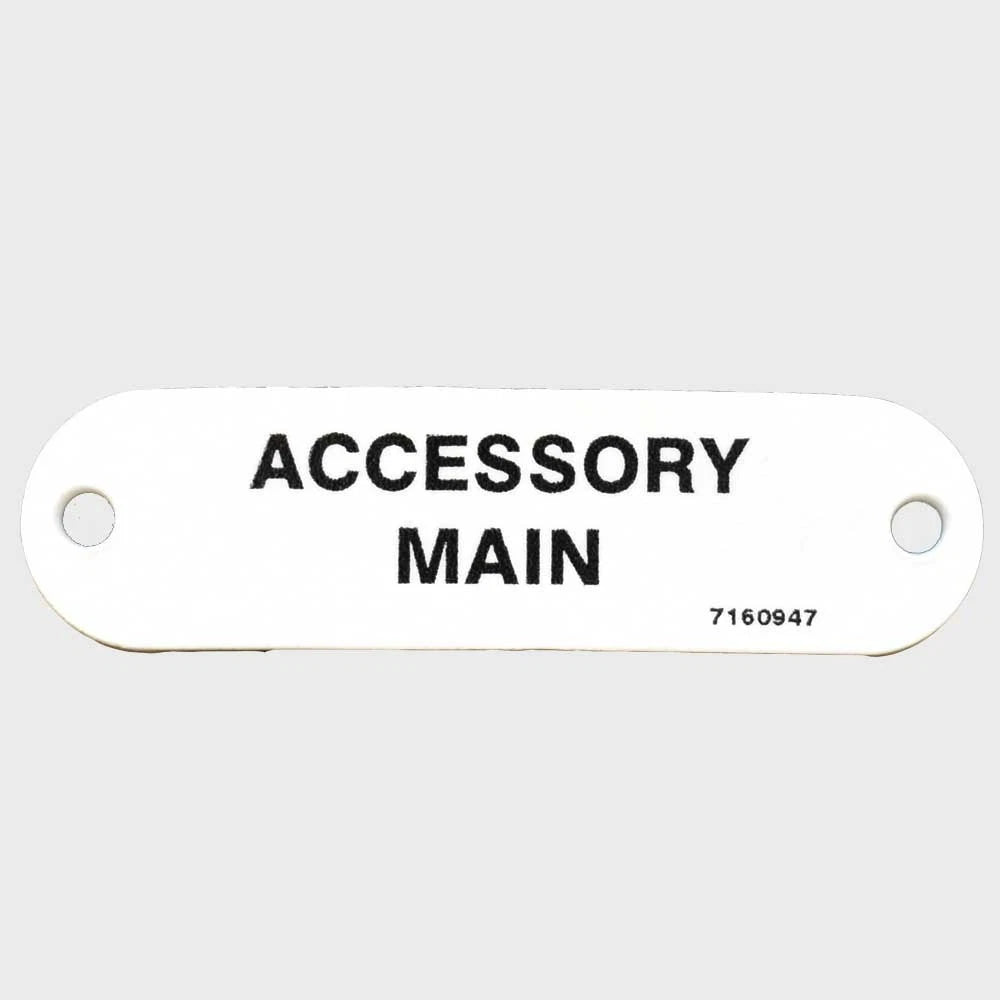 Carver Boat Accessory Main Label 7160947 - 2 3/4 Inch White Plastic