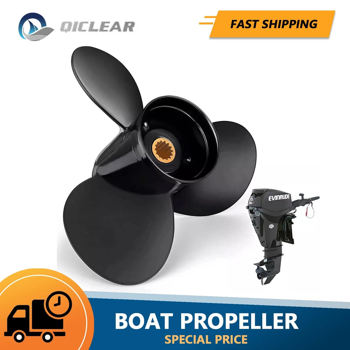 9 1/4 X 10 Boat Propeller for Evinrude Engines 8-15HP 13 Tooth RH,778772