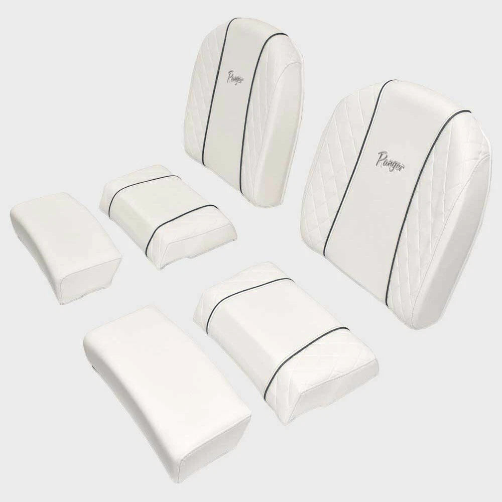 Ranger Boat Leaning Post Seat Cushions - 2510 Bay White Gray (6 PC)