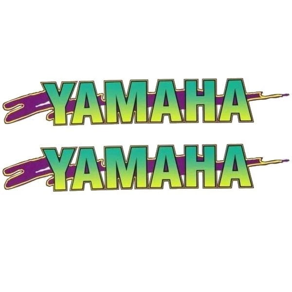 Yamaha Boat Decals - 16 X 3 Inch Green Yellow Gradient Purple (pair)