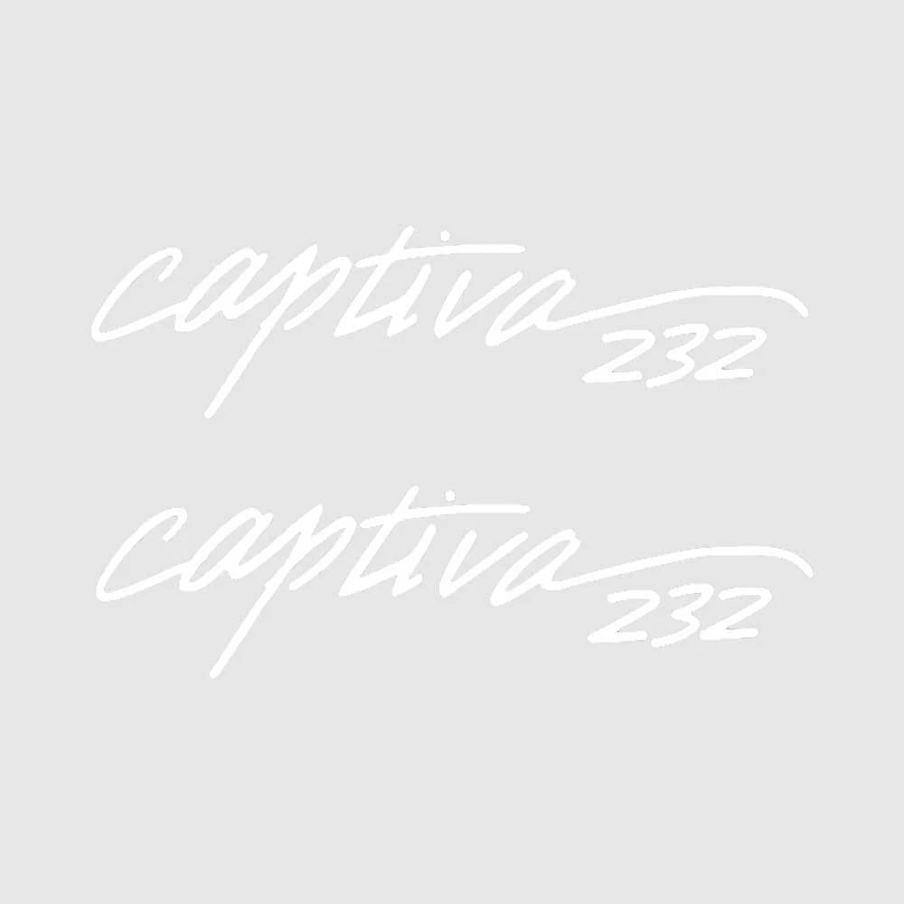 Rinker Boat Brand Decal - 232 Captiva White 27 X 6 1/2 Inch (pair)