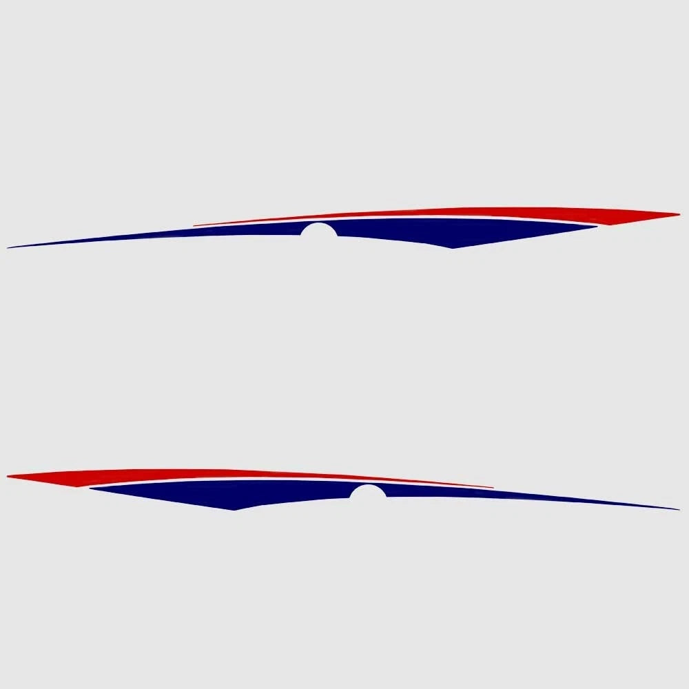 Tracker Boat Graphic Decal 302674 - 85 X 5 1/4 Inch Red Blue (2 PC)