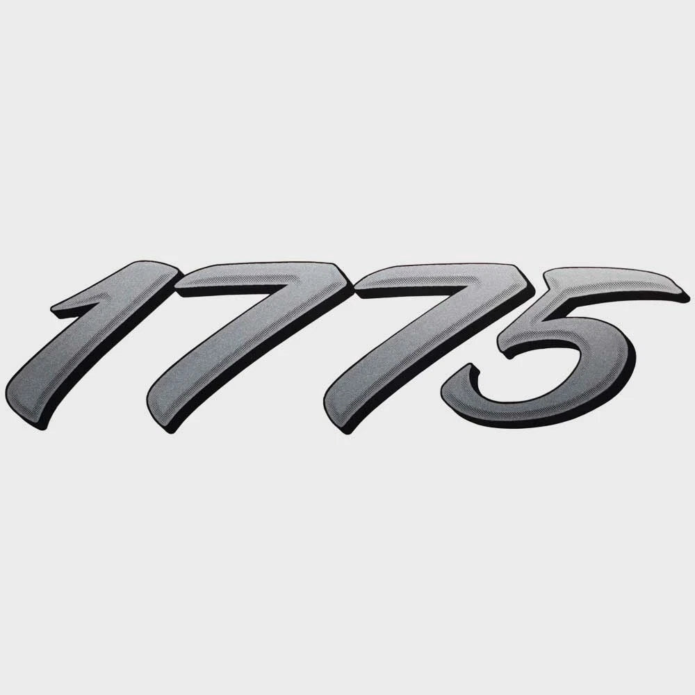 Lund Boat Decal 2022662 - 1775 Metallic Silver Black 7 3/4 X 1 7/8 Inch