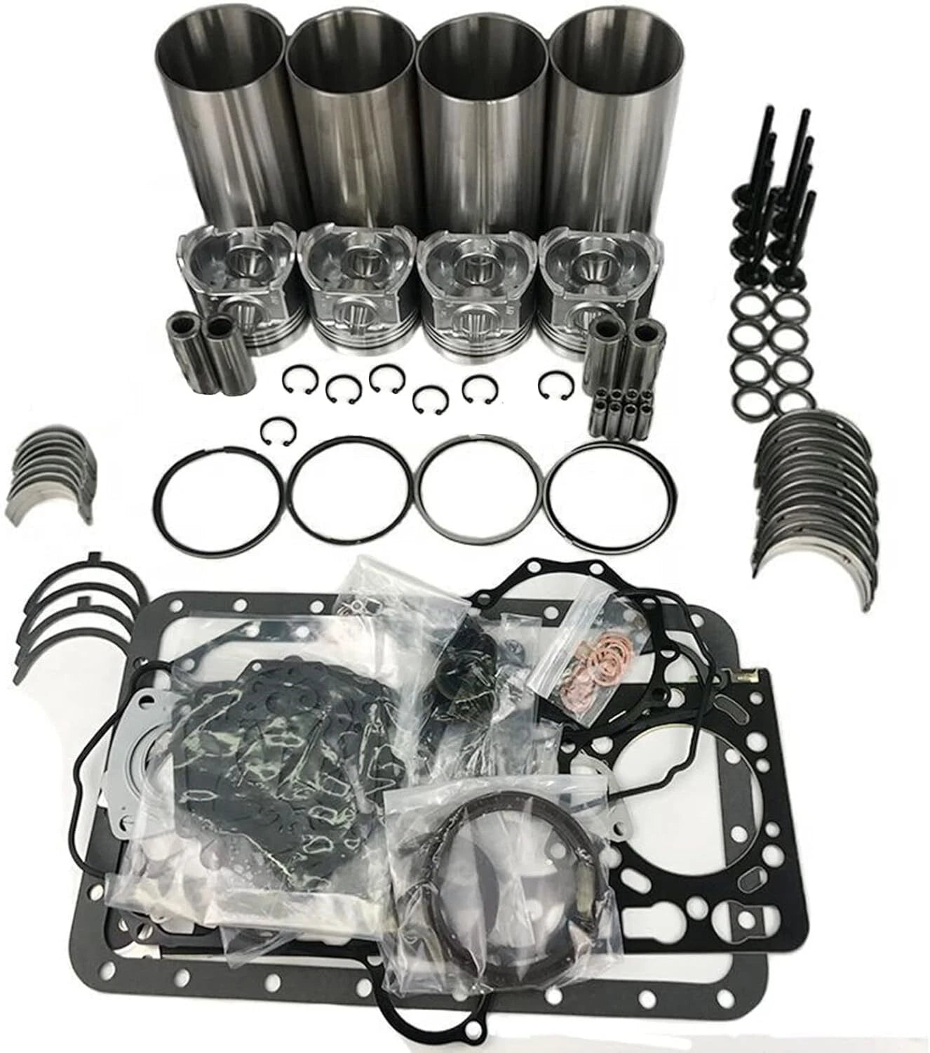 V3800 Overhaul Piston Rebuild Kit for Kubota Engine Bobcat Loader